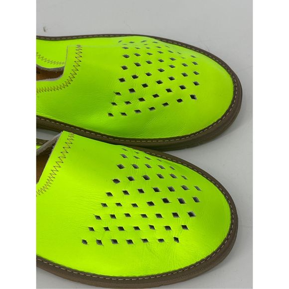 Rosa Mosa Diamond‎ Slide Sandal Mule Women 11 US 41 EU Lime Green Neon Leather - Picture 4 of 13